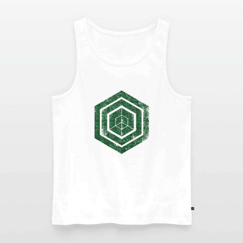 Codage géométrique du programmeur de programmation hexagonale Débardeur bio Premium Homme