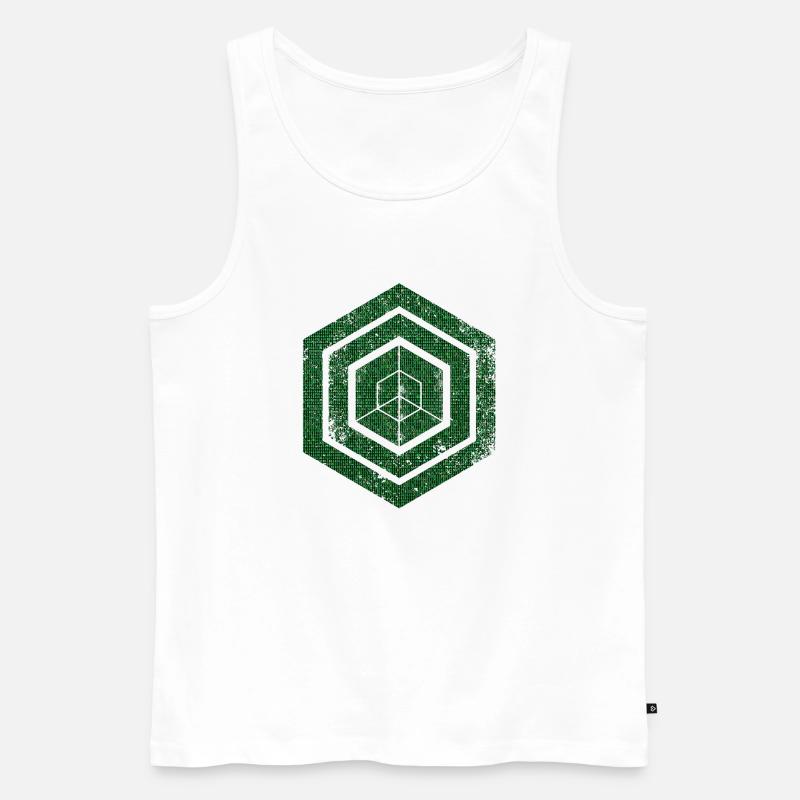 hexagon programming programmer coding geometric - Men's Premium Organic Tank Top - white