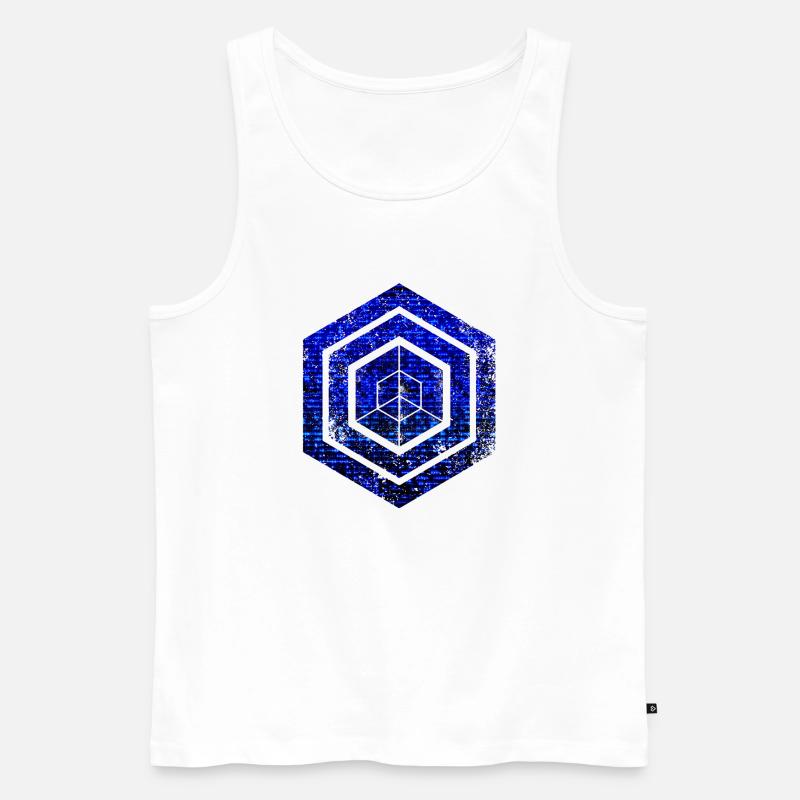 Hexagon-Programmierung Programmierer Codierung geometrisch - Männer Premium Bio Tank Top - Weiß