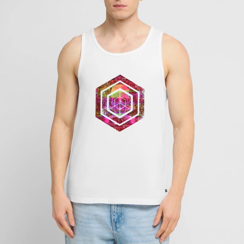 Codage géométrique du programmeur de programmation hexagonale Débardeur bio Premium Homme