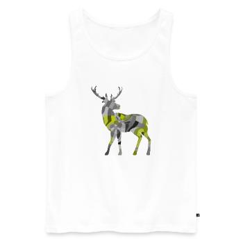 Hirsch - Männer Premium Bio Tank Top - Weiß - Vorne - AI Model Male 178 light (178cm)
