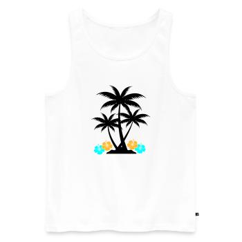 palme hibiskus - Männer Premium Bio Tank Top - Weiß - Vorne - AI Model Male 178 light (178cm)