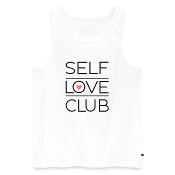 Club d’amour de soi - Débardeur bio Premium Homme - blanc - Devant - Michal (187cm)