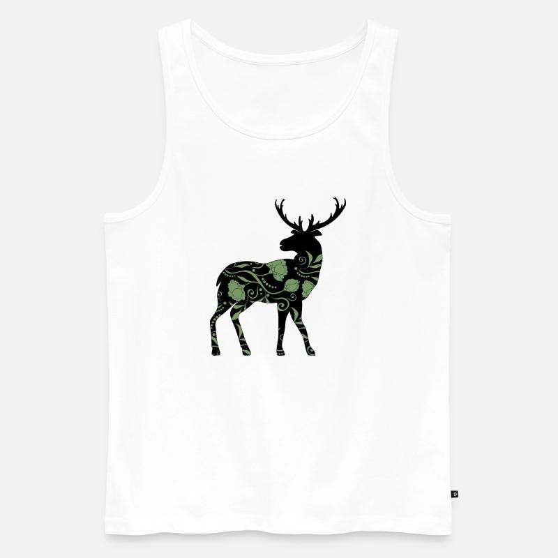 Hirsch - Männer Premium Bio Tank Top - Weiß