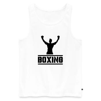 Boxing - Männer Premium Bio Tank Top - Weiß - Vorne - AI Model Male 178 light (178cm)