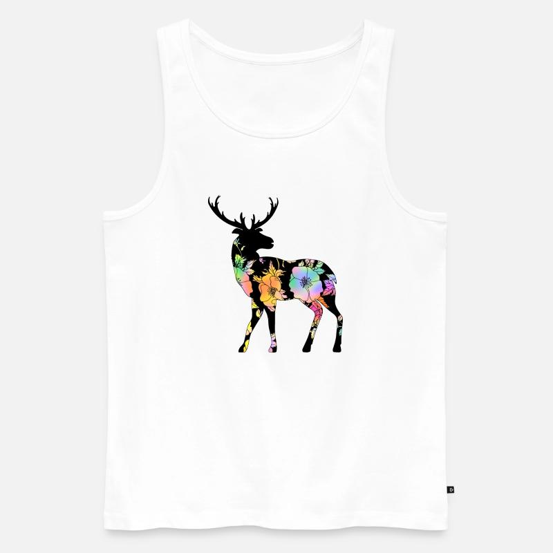 Hirsch - Männer Premium Bio Tank Top - Weiß