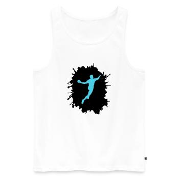 Éclaboussures de handball - Débardeur bio Premium Homme - blanc - Devant - Michal (187cm)