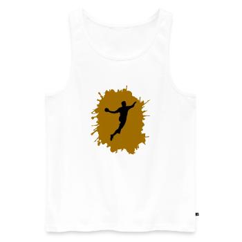 Éclaboussures de handball - Débardeur bio Premium Homme - blanc - Devant - Michal (187cm)