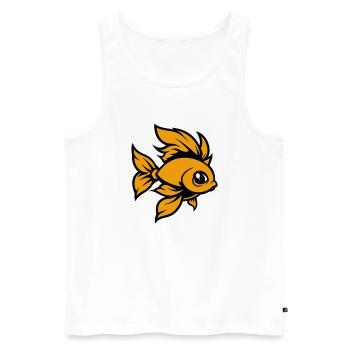 goldfisch fisch comic - Männer Premium Bio Tank Top - Weiß - Vorne - AI Model Male 178 light (178cm)