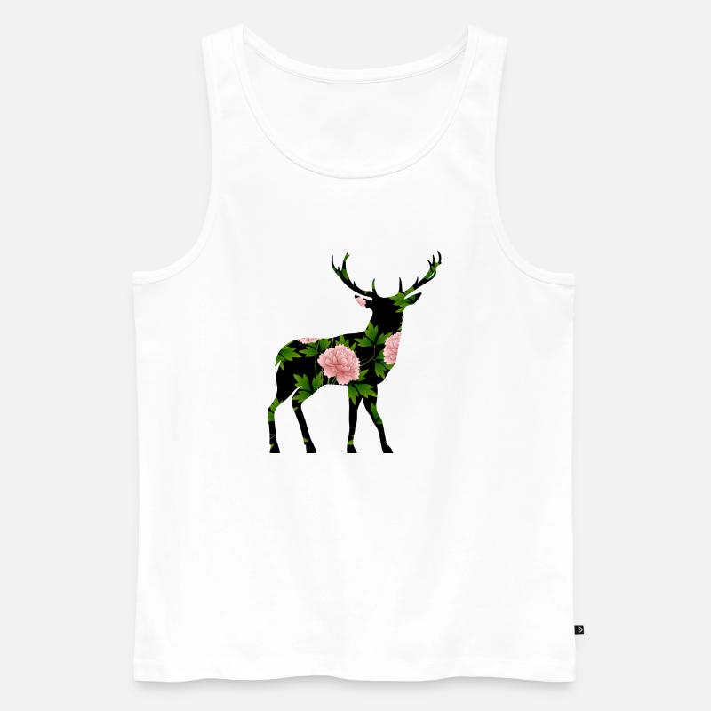 Hirsch - Männer Premium Bio Tank Top - Weiß