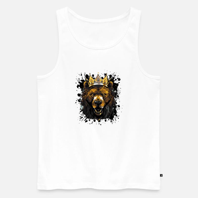 bär krone - Männer Premium Bio Tank Top - Weiß