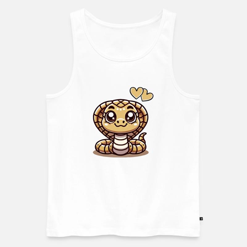 Kobra Schlange Comic - Männer Premium Bio Tank Top - Weiß