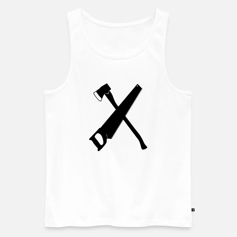 Axt und Säge - Männer Premium Bio Tank Top - Weiß