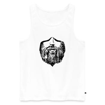Bart - Männer Premium Bio Tank Top - Weiß - Vorne - AI Model Male 178 light (178cm)