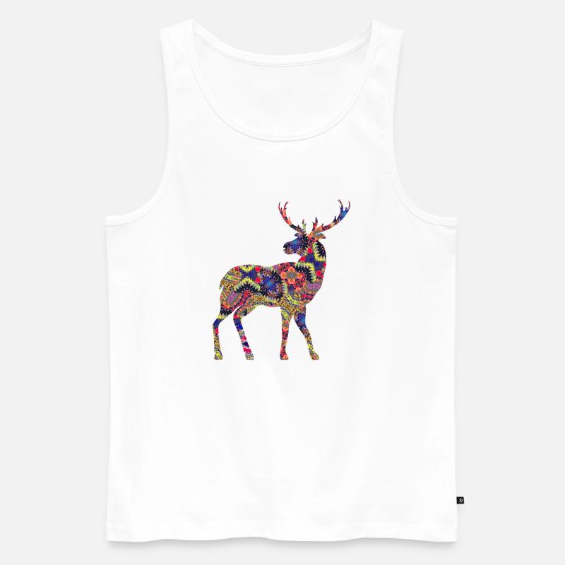 Hirsch - Männer Premium Bio Tank Top - Weiß