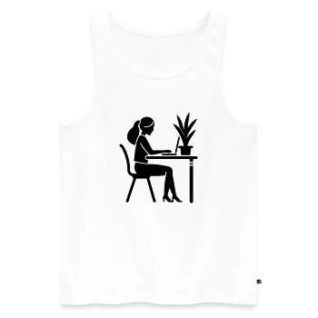 Learning, Studying, Working - Men's Premium Organic Tank Top - white - Front - AI Model Male 178 light (178cm)