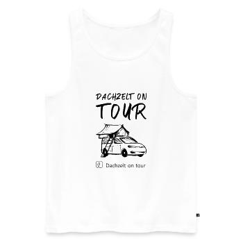 Dachzelt on tour - Motiv 1 - Männer Premium Bio Tank Top - Weiß - Vorne - Michal (187cm)