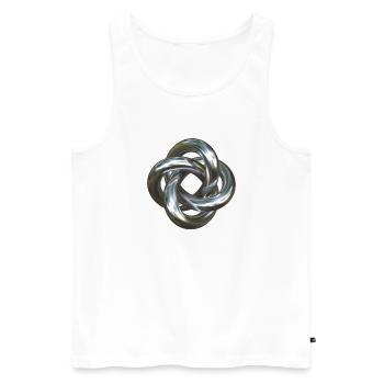 Torusknoten Silber 3D - Männer Premium Bio Tank Top - Weiß - Vorne - AI Model Male 178 light (178cm)