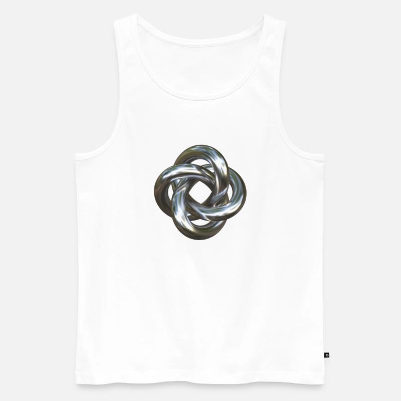 Torusknoten Silber 3D - Männer Premium Bio Tank Top - Weiß