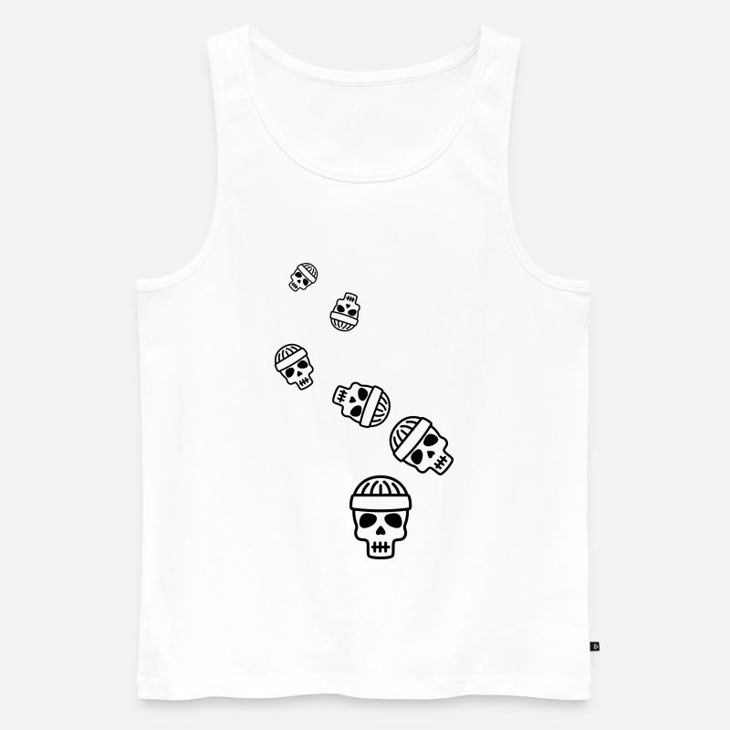 Skull kopf icon - Männer Premium Bio Tank Top - Weiß