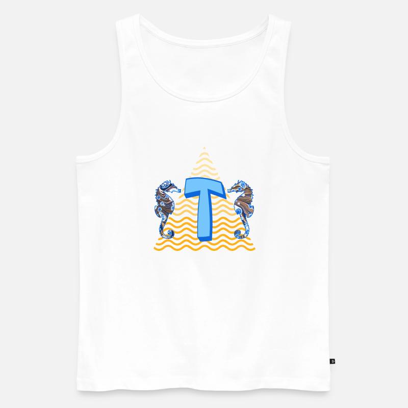 seepferdchen e 262 t - Männer Premium Bio Tank Top - Weiß