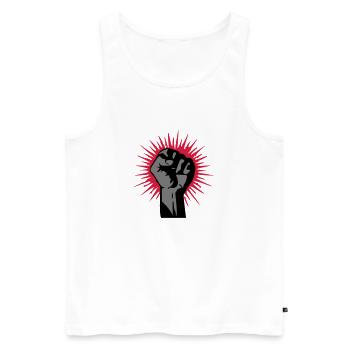 faust / fist - Männer Premium Bio Tank Top - Weiß - Vorne - AI Model Male 178 light (178cm)