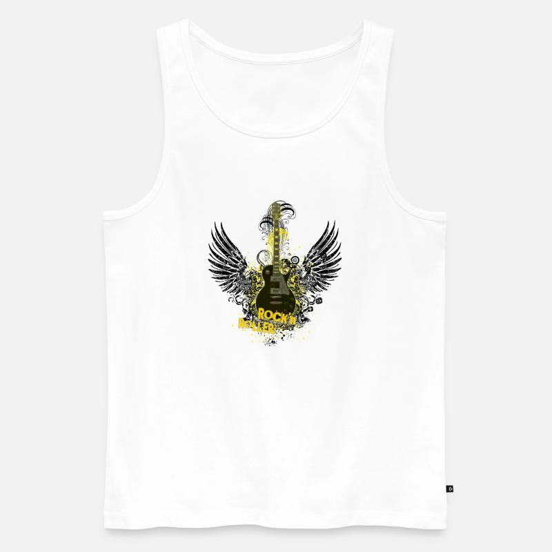Rock'n Roller (Gitarre) 01 - Männer Premium Bio Tank Top - Weiß
