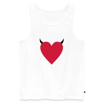 herz - Männer Premium Bio Tank Top - Weiß - Vorne - AI Model Male 178 light (178cm)