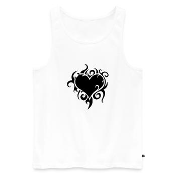 Herz Flammen - Männer Premium Bio Tank Top - Weiß - Vorne - Michal (187cm)