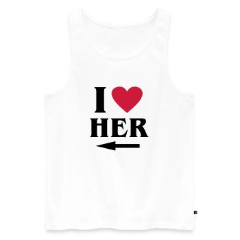 i-love-her.eps - Männer Premium Bio Tank Top - Weiß - Vorne - Michal (187cm)