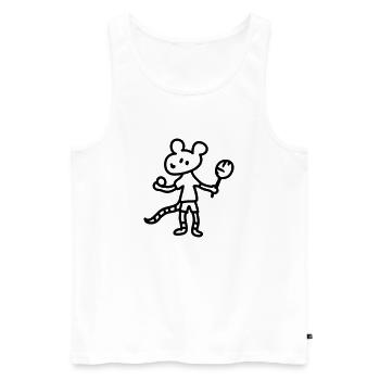 Tennis Mouse - Line - Men's Premium Organic Tank Top - white - Front - AI Model Male 178 light (178cm)