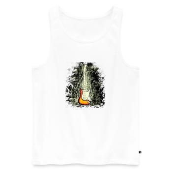 guitar - Männer Premium Bio Tank Top - Weiß - Vorne - AI Model Male 178 light (178cm)