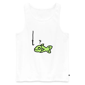 Fish fish hook - Men's Premium Organic Tank Top - white - Front - Michal (187cm)