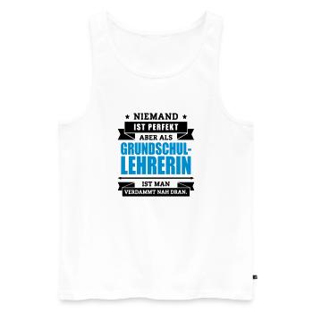 Fun Grundschullehrerin - Männer Premium Bio Tank Top - Weiß - Vorne - Michal (187cm)