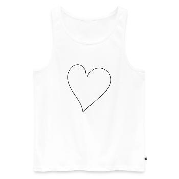 kleines Herz für euch - Männer Premium Bio Tank Top - Weiß - Vorne - Michal (187cm)