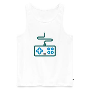 Gaming / eSports / Kontroller - Männer Premium Bio Tank Top - Weiß - Vorne - AI Model Male 178 light (178cm)