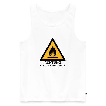 Junggesellenabschied - heißer Junggeselle - Männer Premium Bio Tank Top - Weiß - Vorne - Michal (187cm)