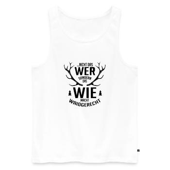 Jäger das wie macht waidgerecht - Männer Premium Bio Tank Top - Weiß - Vorne - Michal (187cm)