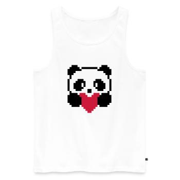 panda-coeur - Débardeur bio Premium Homme - blanc - Devant - Michal (187cm)