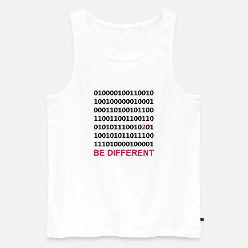 Be Different - Binary - Digital - Men's Premium Organic Tank Top - white