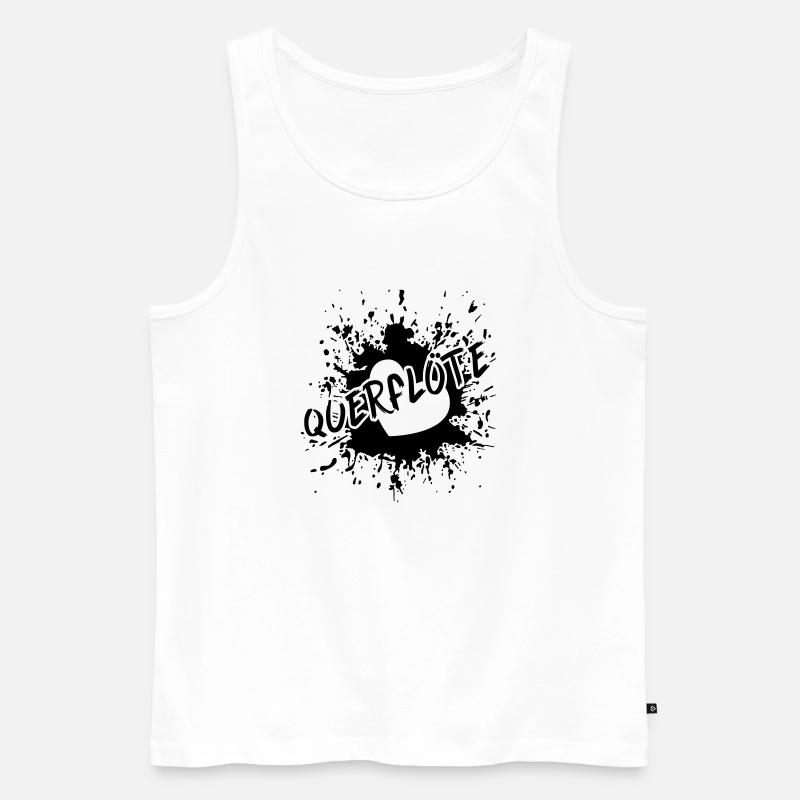 Querflöte - Männer Premium Bio Tank Top - Weiß