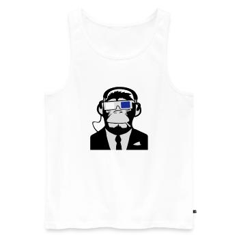3D Ape Monkey Monkey Electroclub Headphones - Men's Premium Organic Tank Top - white - Front - AI Model Male 178 light (178cm)