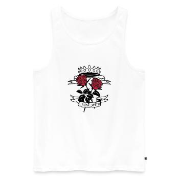 There is no rose.. - Männer Premium Bio Tank Top - Weiß - Vorne - AI Model Male 178 light (178cm)