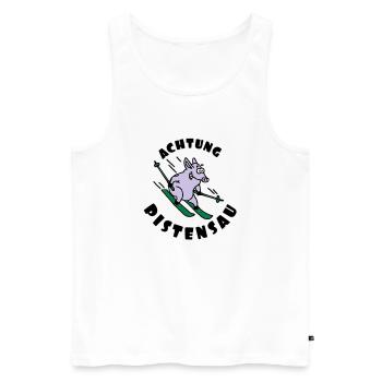 pistensau_02_e_3c - Men's Premium Organic Tank Top - white - Front - Michal (187cm)