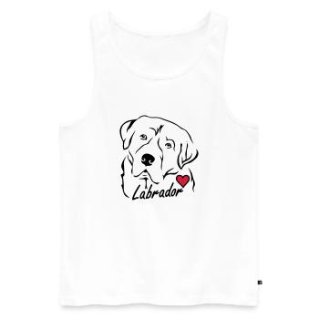 Labrador ❤ - Männer Premium Bio Tank Top - Weiß - Vorne - Michal (187cm)