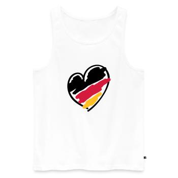 Allemagne, coeur, le football, la Coupe du Monde - Débardeur bio Premium Homme - blanc - Devant - AI Model Male 178 light (178cm)