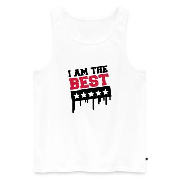 i_am_the_best_a2 - Men's Premium Organic Tank Top - white - Front - Michal (187cm)