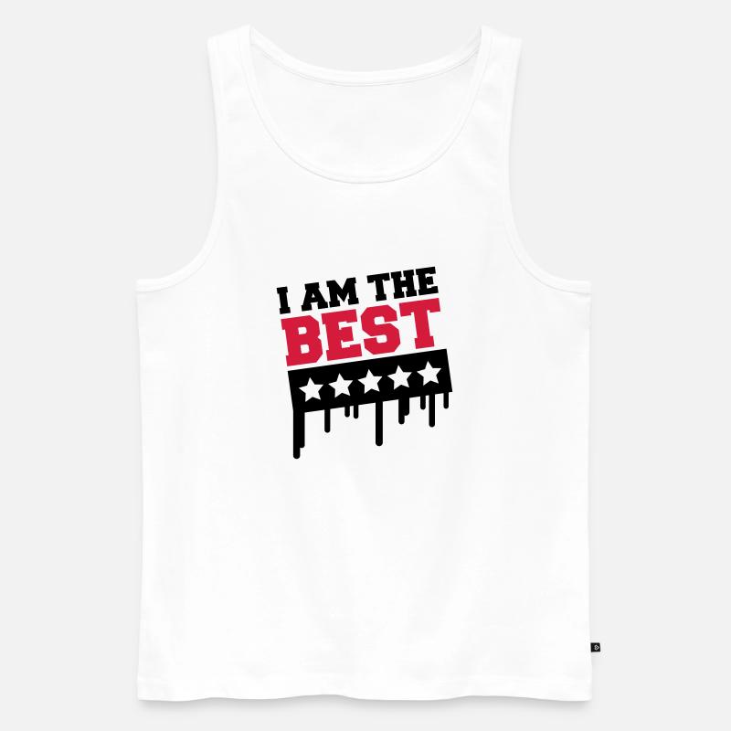 i_am_the_best_a2 - Männer Premium Bio Tank Top - Weiß