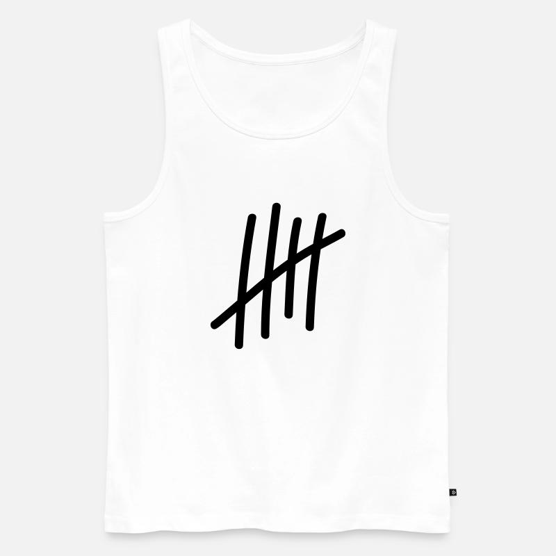5 Striche // 5 Mal // Geburtstag // Geschenk - Männer Premium Bio Tank Top - Weiß