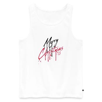 drop graffiti design cool have a merry christma - Men's Premium Organic Tank Top - white - Front - AI Model Male 178 light (178cm)
